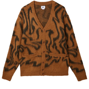 Obey Pally Cardigan Catechu Wood Color
