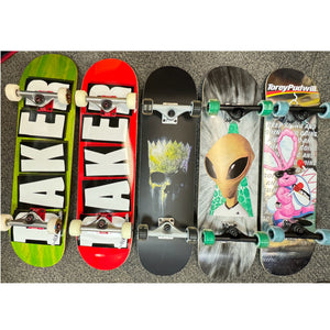 Images of custom complete skateboards at Amateur Athlete Skate Shop.