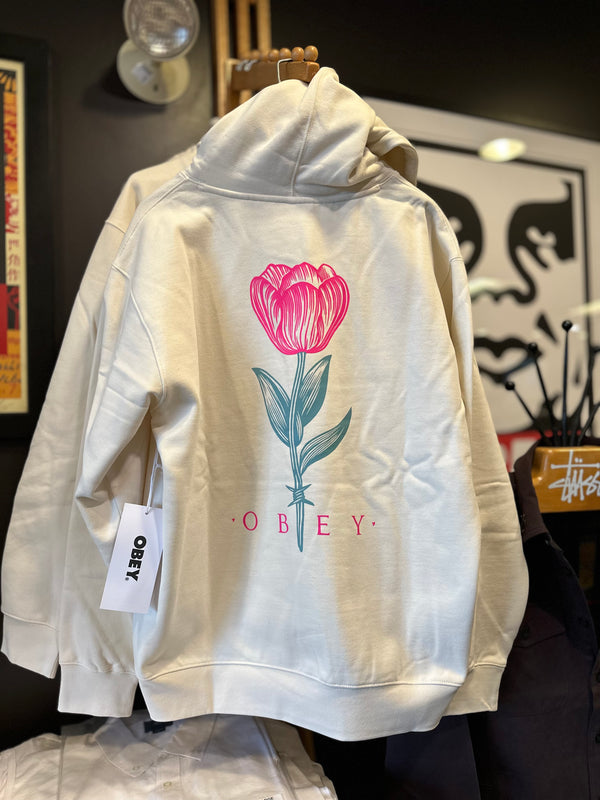 Obey Rose bone hooded sweatshirt photo