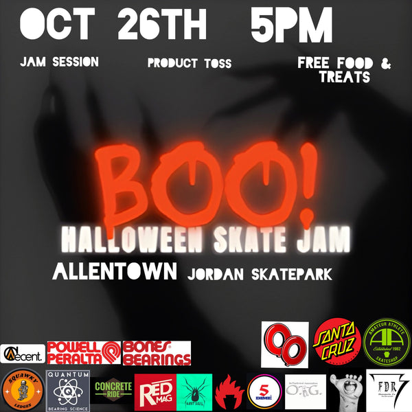 Halloween skate Jam Jordan Skate Park Allentown PA October 25th.