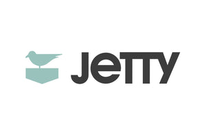 Jetty Closing Logo. Teal bird with Jetty in text next to it. 