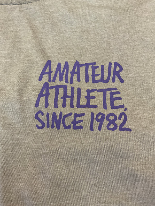 Amateur athlete skate shop Heroin skateboards support your local skate shop. Smoke T-shirt with purple ink.