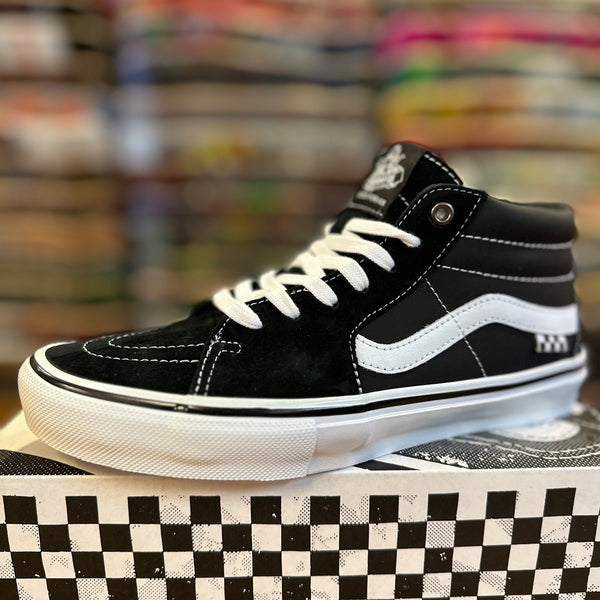 Vans Skate Grosso Mid Black White Emo Leather Shop Photo