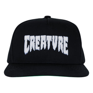 Creature Mono snapback hat black front logo