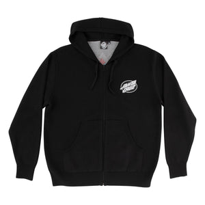 Santa Cruz Natas Panther Knit Hooded Sweater with Full Zip and Custom Woven Design front zip up image