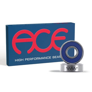 An AEC high performance bearing with a blue outer ring and silver inner rings, 
