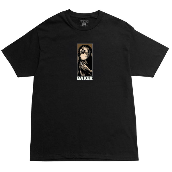 Baker Reynold black smoking chimp tee shirt