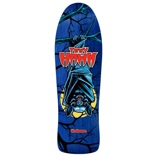 Birdhouse Hawk Bat skateboard deck blue color