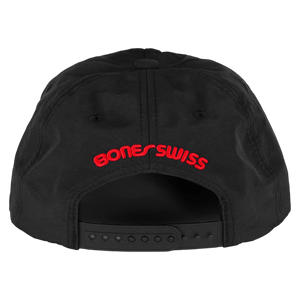 Bones Bearings OG Swiss Circle Low Pro Cap back view embroidered Bones Swiss text”