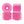 Four translucent pink, oj super juice mini  skateboard wheels. Soft 78a cruiser wheels