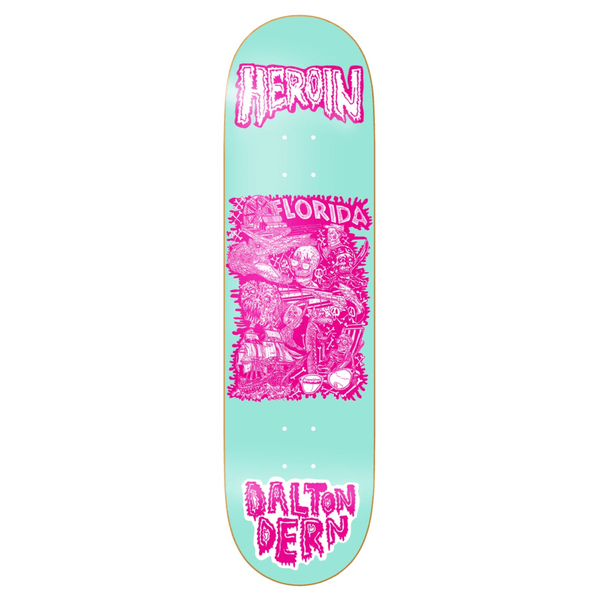 Heroin skateboard deck Dalton Dern pro model allegory of fear