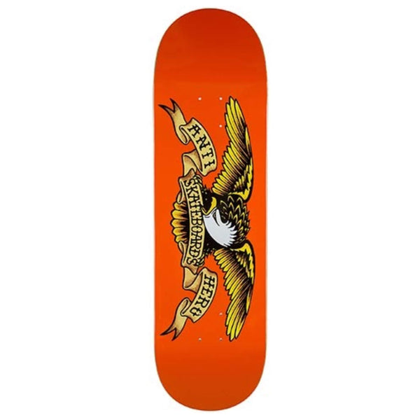 orange 9" anto hero skateboard deck