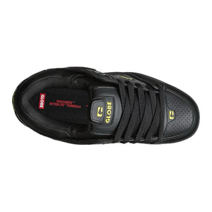 Black  Globe Fusion Onyx Black sneaker with visible branding globe, top image 