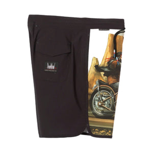 Detail shot of drawcord waistband and co-branded logo