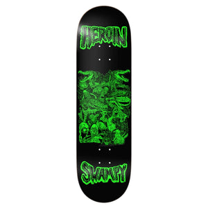 Heroin skateboards black swampy allegory of fear deck