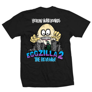 Heroin Skateboards Eggzilla 2 Black T shirt