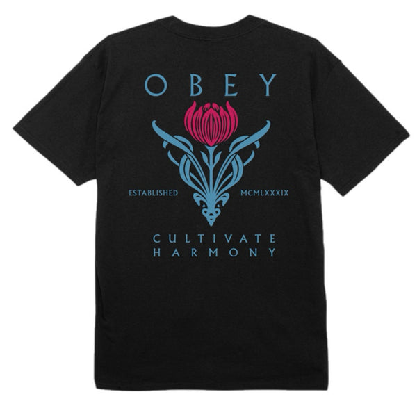 Obey Shepherd, ferry cultivate harmony, black T-shirt