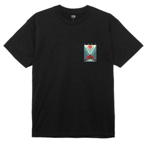 Obey T-shirt, green power, black T-shirt, Shepherd, fairy artwork front image