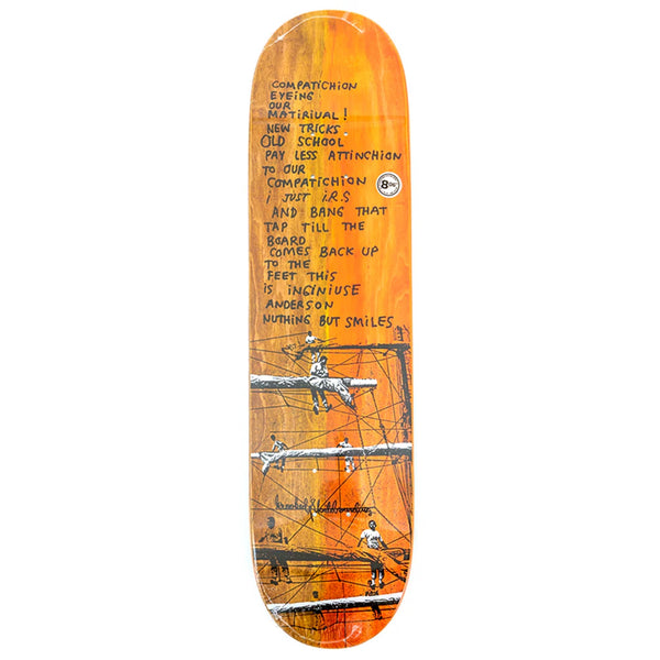 Krooked skateboards Manderson 8.06 inch Xerox skateboard deck orange