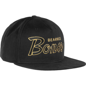 Bones bearings snapback script hat black front image