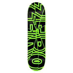 Zero shattered bold green dip skateboard deck