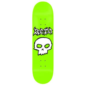 Zero METAL SINGLE SKULL - NEON GREEN skateboard deck