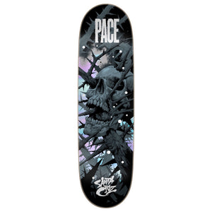 Santa Cruz pace, death trap, skateboard deck, bottom image