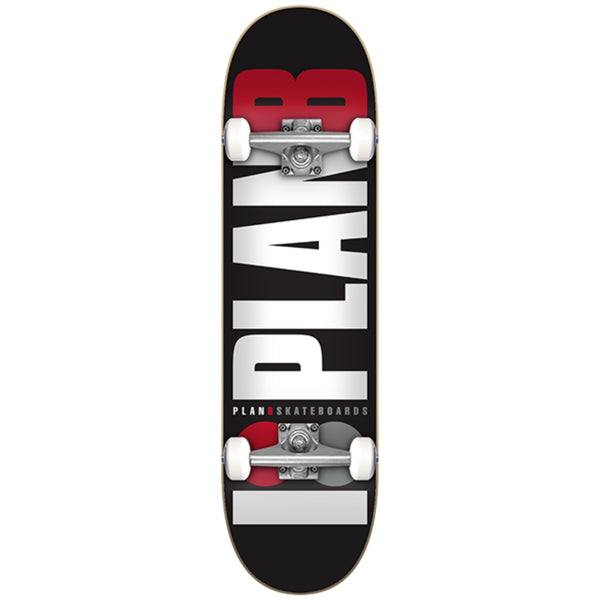 Plan B team complete 8 inch skateboard, black and red