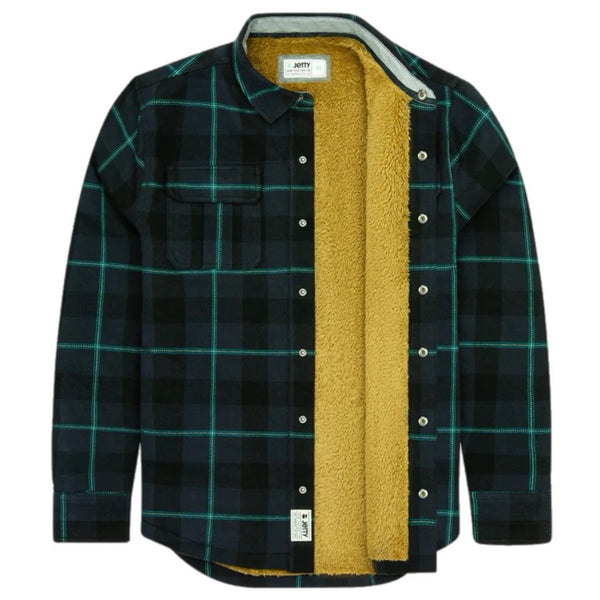 JETTY SHERPA LINED FLANNEL BLK MINT