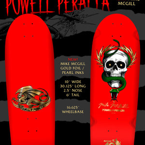 RED POWELL PERALRA MCGILL MCTWIST ANNIV RED GOLD FOIL SKATEBOARD DECK