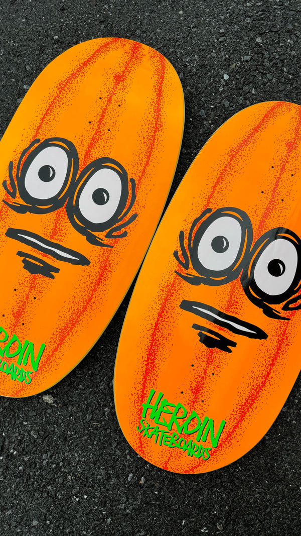 Heroin skateboards Eggzilla 3 skateboard decks.