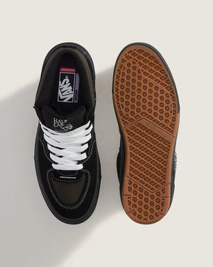 Vans Skate Half Cab Wafflecup Black/Asphalt top view with lace