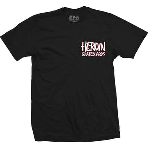 HEROIN SKATEBOARDS CURB KILLER X TEE BLACK