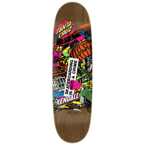 Santa Cruz Jeff Kendall Street Art Collage VX 9 inch skateboard deck with neon graphics BOTTOM GRAPHIC