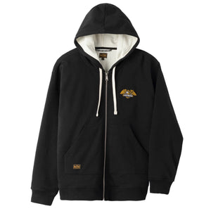 Loser Machine Zip Up Lined Black Sawtooth fleece