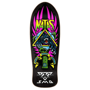 Santa Cruz Natas Lenticular Reissue skateboard deck panther graphic black background