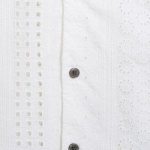 Obey Sunday Woven White button up close up pattern 
