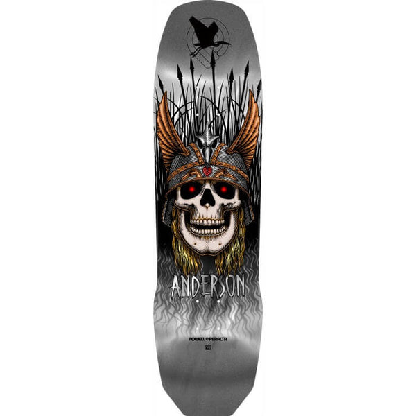 Powell Peralta Pro Andy Anderson Heron 7-Ply Maple Skateboard Deck Silver Foil - 8.45 x 31.8