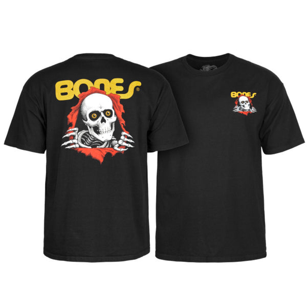 Powell Peralta Bones ripper logo black t short