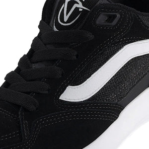 close up image of Vans Rowan z3 black white skateboard shoes 