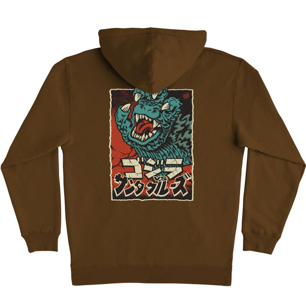 Santa Cruz X Godzilla Hooded Sweatshirt brown back image