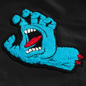 Santa Cruz stadium jacket close up on logo