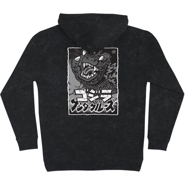 Santa Cruz x Godzilla Hand Pull over hooded sweatshirt black mineral back image