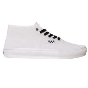White Shoes Vans Skate Authentic Mid side profile image