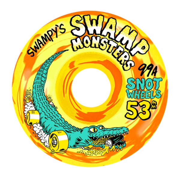 Snot Wheels Swamp Monster 53mm 99A yellow orange swirl