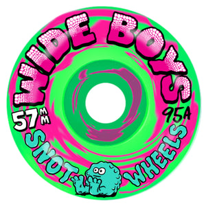 SNOT WHEELS WIDE BOYS 57MM 95A GREEN PINK SWIRL