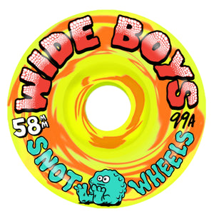 SNOT WHEELS WIDE BOYS 58MM 99A ORANGE YELLOW SWIRL