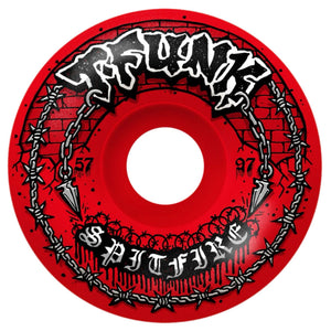 Red Spitfire skateboard wheels 57 mm T/funk radio full