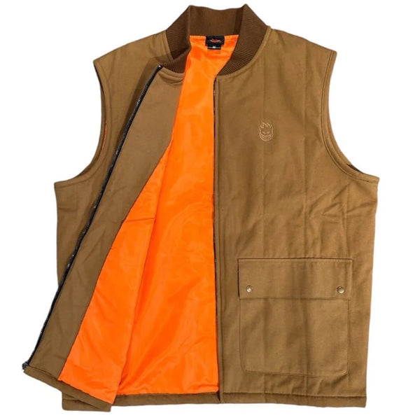 Brown Spitfire Vest Orange Inside