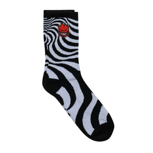 Spitfire big fill embroidered black and white swirl socks